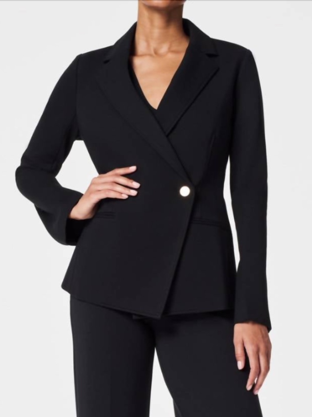 Spanx Perfect Asymmetric Tailored Blazer Classic Black Women’s Size 1X